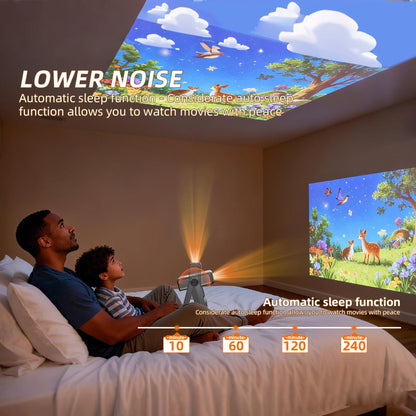 XBJ A5Pro 1080p Smart Projector With Screen Wifi6 BT5.2 Auto Focus Portable Projector 4k Home Cinema Indoor Outdoor