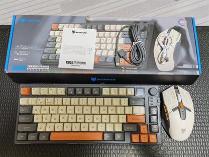 Wireless Keyboard 80 Key 80% Layout Spanish Russian Arabic Korean Keyboard Mouse Set Bluetooth 2.4G 2000mAh Type C K92 Backlight