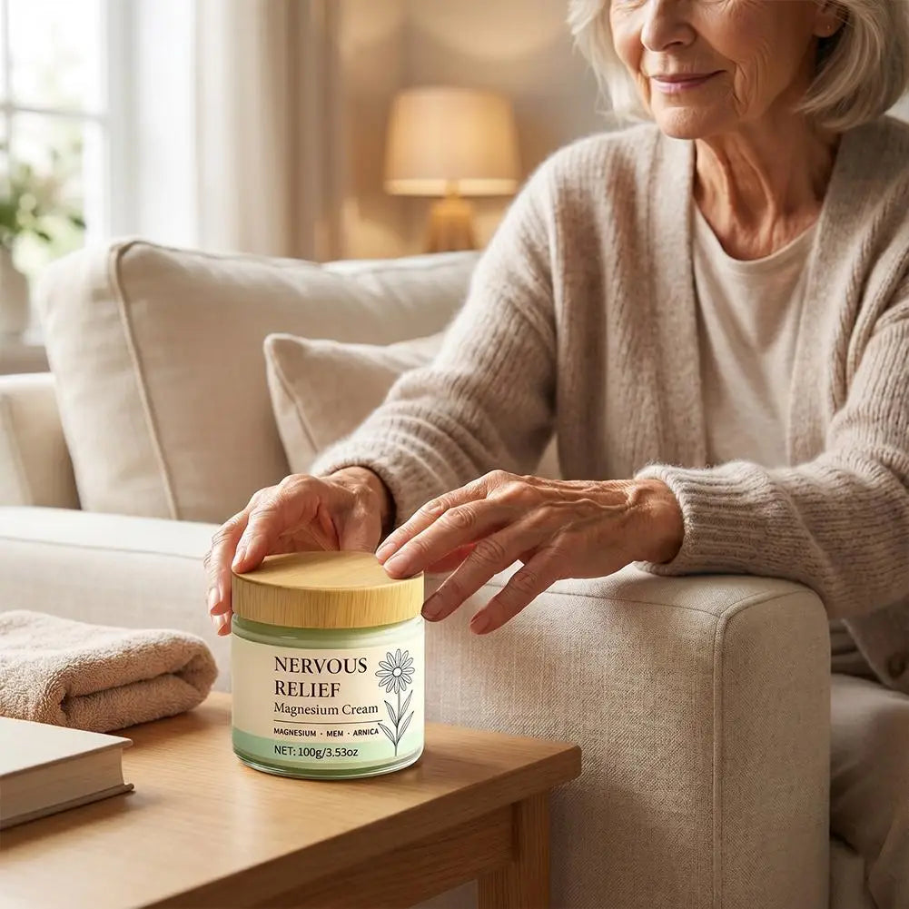 Total Relief Magnesium Body Cream, Nerve-Soothing Formula with MSM & Arnica for Daily Moisturizing & Skin Comfort Not Greasy