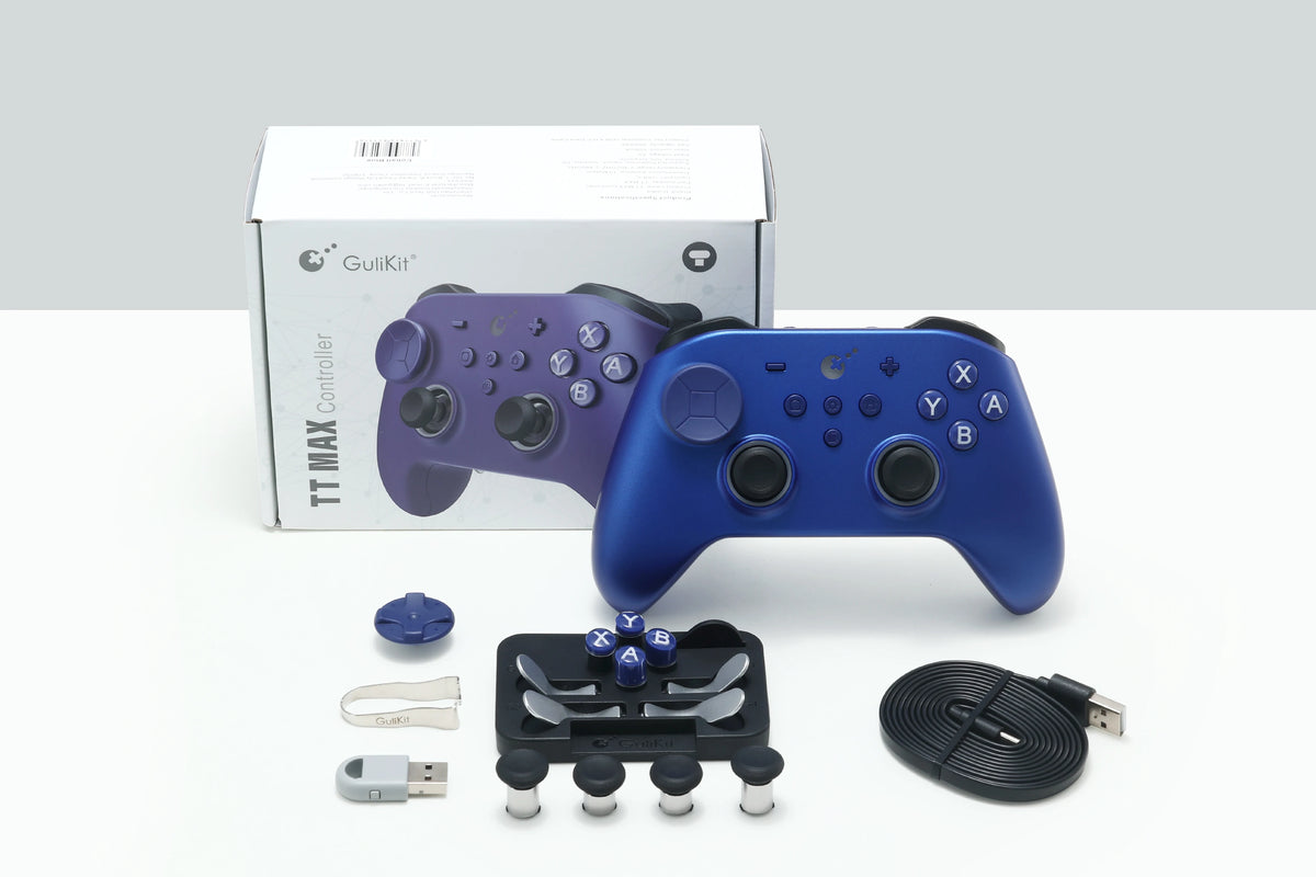 GuliKit TT MAX Wireless Game Controller for Switch 1/2 PC Android iOS with Tension Adjustable TMR Joysticks Anti Drift Gamepad