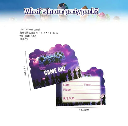 Fortnite Balloons Happy Birthday Banner Shooting Game Party Decoration Alpaca Llama Disposable Tableware Background Cake Topper