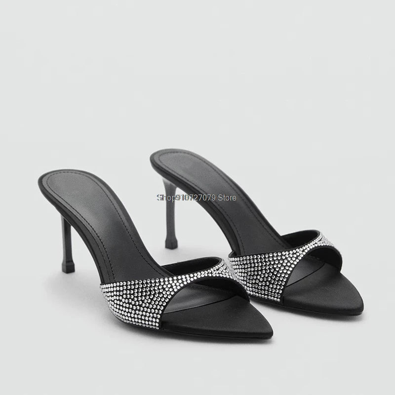Women's High Heel Sandals 2026 Spring Summer New Painted Leather Fashionable Elegant Sandals Outdoor Wearable High Heel Slippers