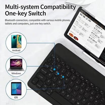JP-Wireless Bluetooth keyboard ultra-thin and silent. Suitable for computers, tablets. Keyboard and mouse set for office use.