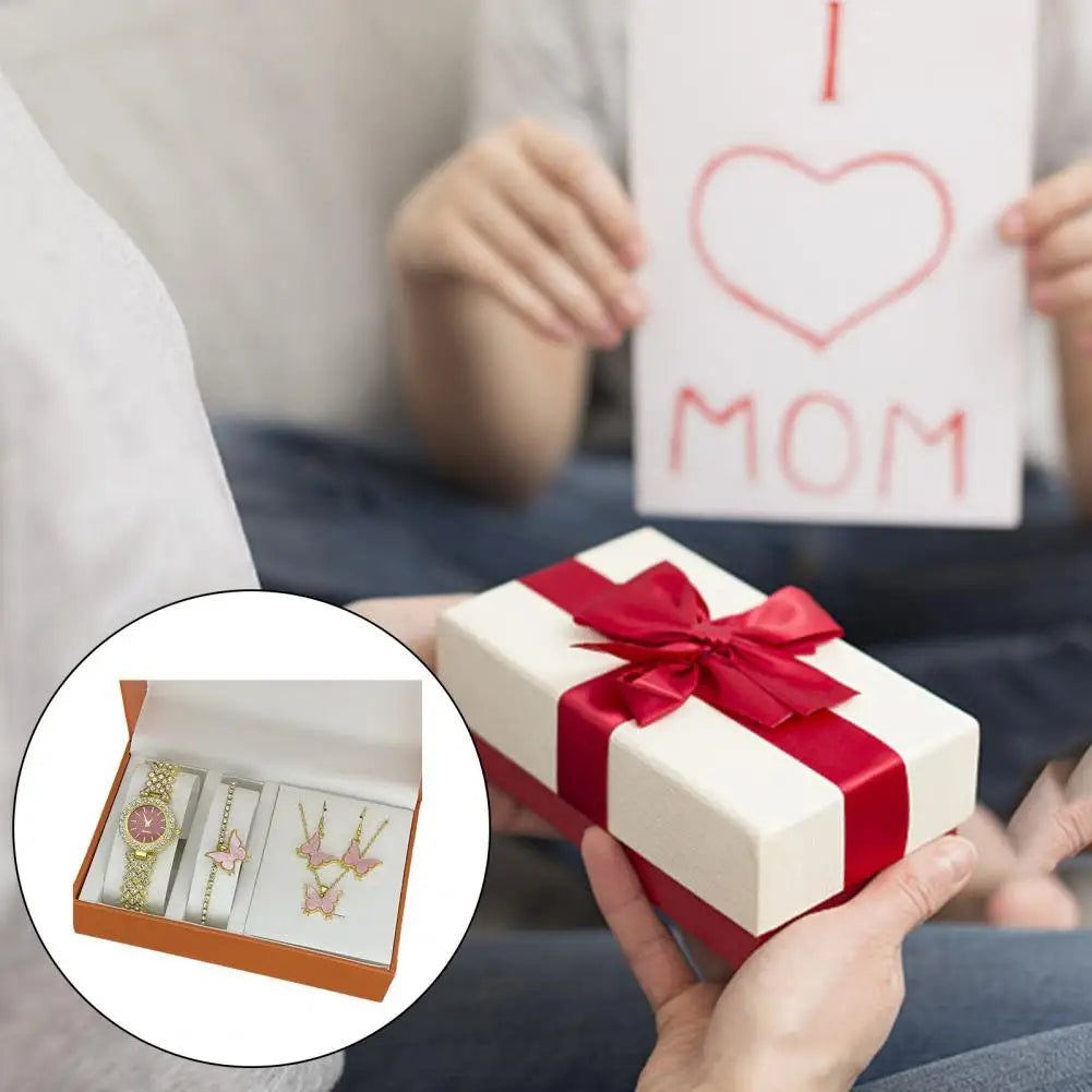 1 Set Jewelry Set with Gift Box Complete Collection of Quartz