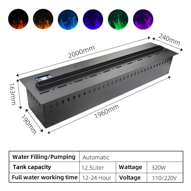 Electric Water Vapor Atomized Fireplace Customized Room TV Stand Decoration Humidifier 3D Vapour Fog Steam Flame Indoor