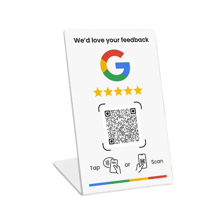 NFC 215 Programmable for Google Review Card NFC Station Table 13.56Mhz QR code can be independently set to link Standing Card