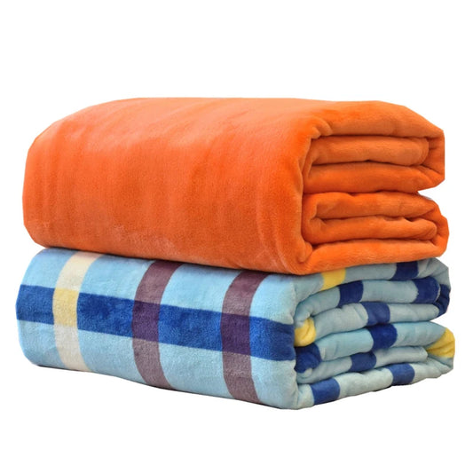 Solid Color Coral Fleece Material Soft Blanket All Season Household Portable Soft Throw Blankets for Sofa Office Car Blanket