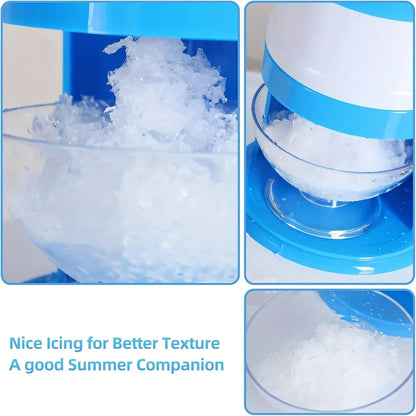 Hand Crank Ice Shaver Machine & Slushy Maker | Snow Cone Crusher with Durable ABS | Summer Parties, Home & Outdoor Use