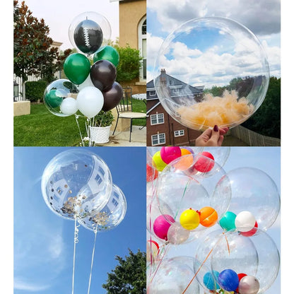 10-50 Pcs 20-24 Inch Bobo Balloons Stick Bubble Balloons Clear Bobo Balloon Large Transparent Bubble Balloon for Christmas