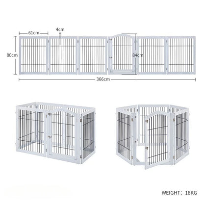 Wooden Pet Fence Dog Fence Freely Combinable Pet Isolation Door Indoor Foldable Dog Cage for Small and Medium Dogs Pet Supplies