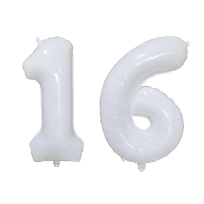 2Pcs 32 Inch Gold Silver Black Blue Red Helium Foil Number Balloon 16 17 18 19 20 21 Happy Birthday Party Decoration Supplies