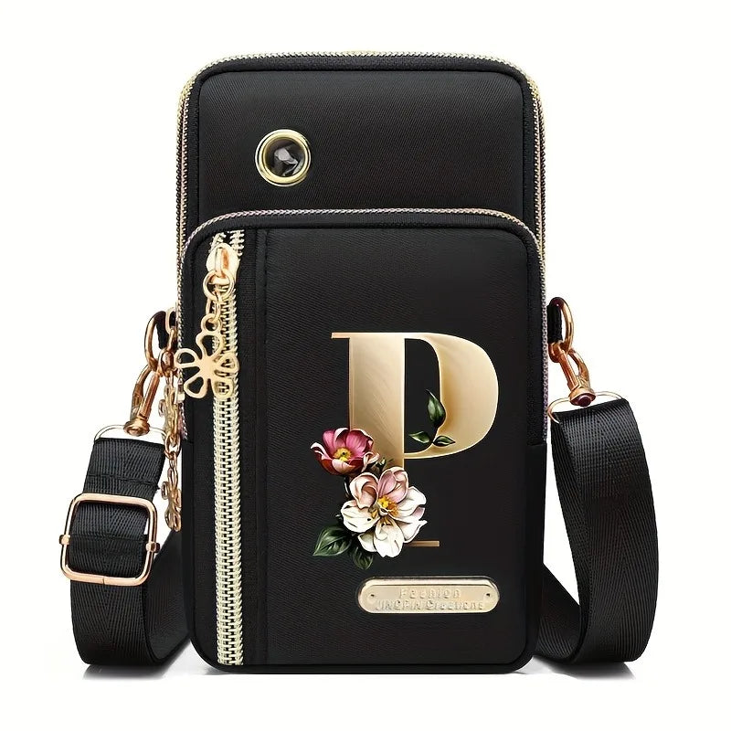 Huaben Letter Z Printed Fashion Casual Messenger Bag Change New Nylon Cloth New Mobile Phone Bag Women's Bag