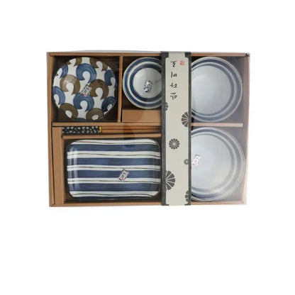 Japanese Retro Dinner Set Plates and Dishes Ceramics Bowl One Meal Dinnerware Home Sets Exquisite Gift Box