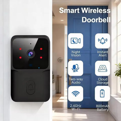Smart WiFi Video Doorbell Wireless Door Bell Camera 1080P HD Night Vision Two Way Audio Motion Detection Remote Phone Security