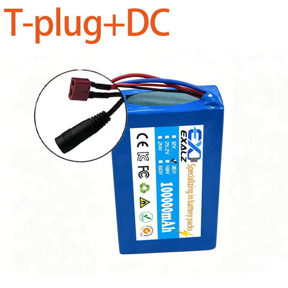 36V Hoverboard Scooter Battery 10S2P 100Ah 18650 Rechargeable Lithium Pack for Skateboard Ultra Thin BMS XT60 Plug