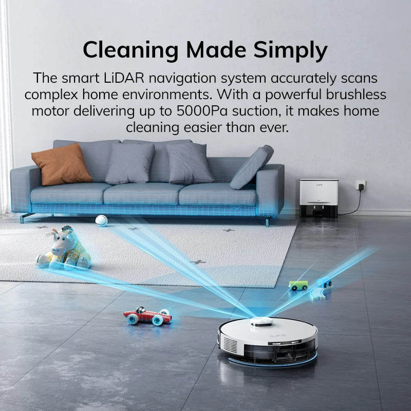 ILIFE A30 PRO 5000Pa Suction, Robot Vacuum and Mop Combo, Self Emptying, 60 Day Capacity, App/Remote, 180 Minute Running Time