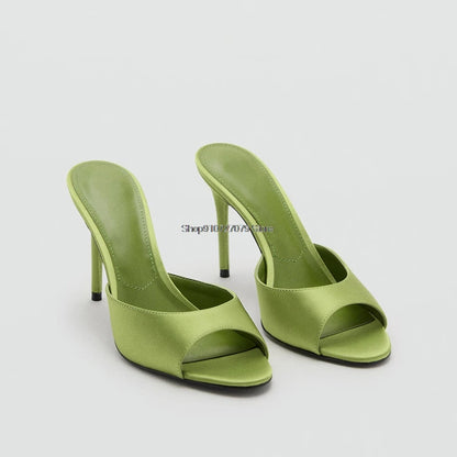 Women's High Heel Sandals 2026 Spring Summer New Painted Leather Fashionable Elegant Sandals Outdoor Wearable High Heel Slippers