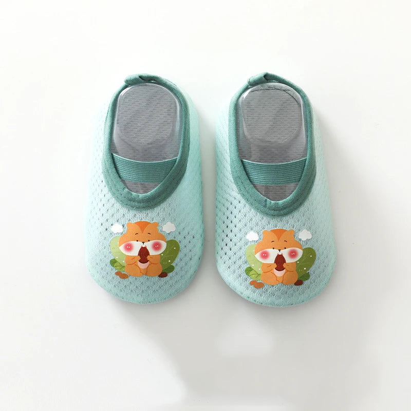 Baby Floor Shoes Casual Toddler Soft Sole Sock First Walker Anti-slip Cartoon Home Floor Indoor Shoes For Girls Boys Summer Mesh