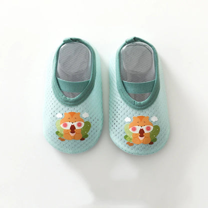 Baby Floor Shoes Casual Toddler Soft Sole Sock First Walker Anti-slip Cartoon Home Floor Indoor Shoes For Girls Boys Summer Mesh