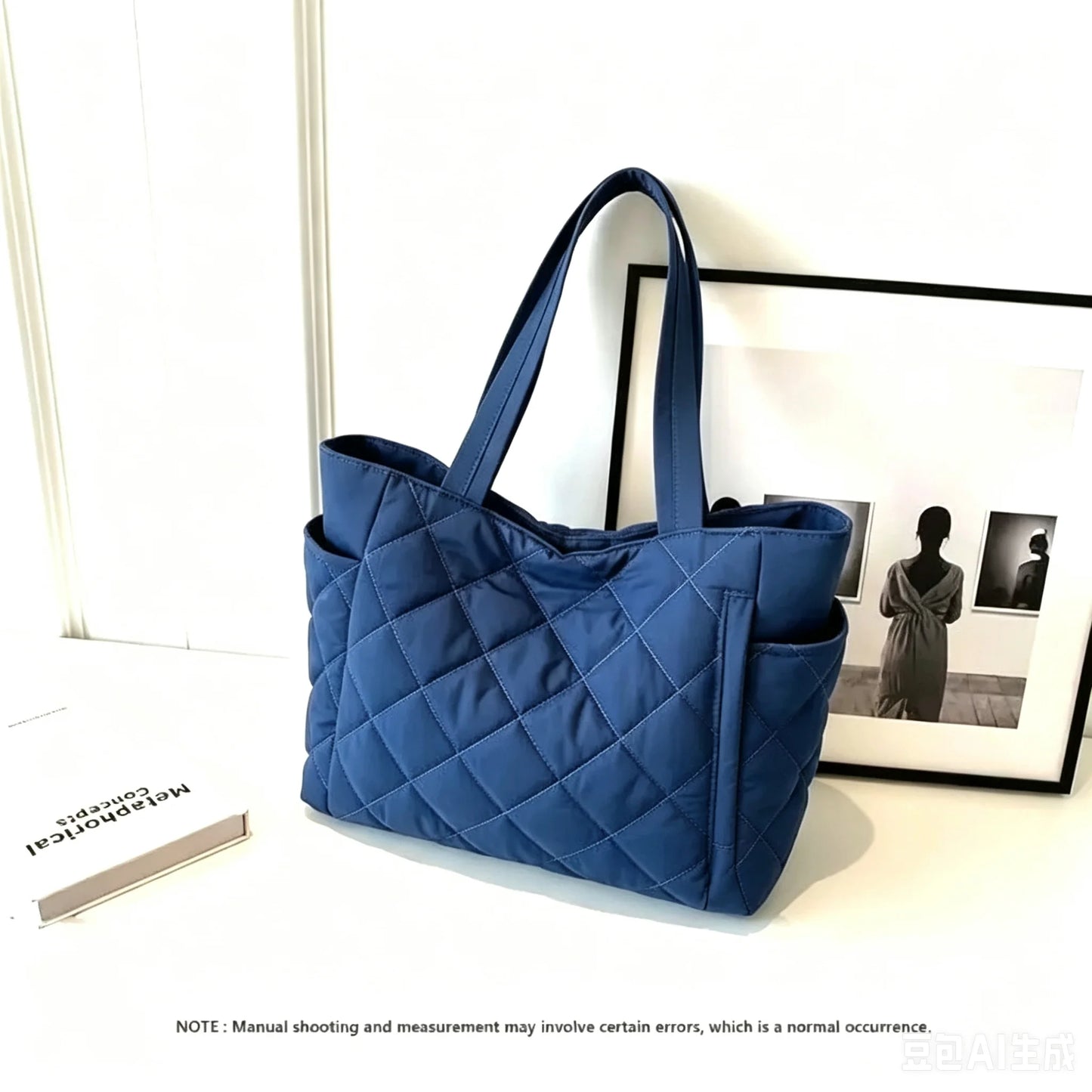 Cotton bag Rhombus large capacity women's hand-held tote bag commuter shopping versatile shoulder bag cross-border