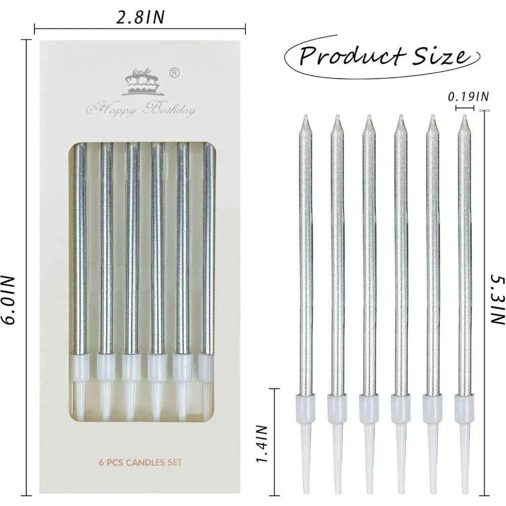 6/12/48pcs Birthday Candles Spiral Cake Candles  Long Thin Cake Candles For Wedding Party And Cake Decoration