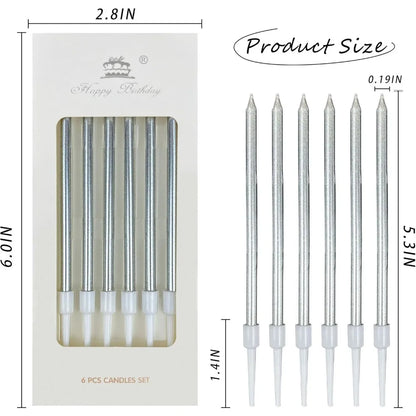 6/12/48pcs Birthday Candles Spiral Cake Candles  Long Thin Cake Candles For Wedding Party And Cake Decoration