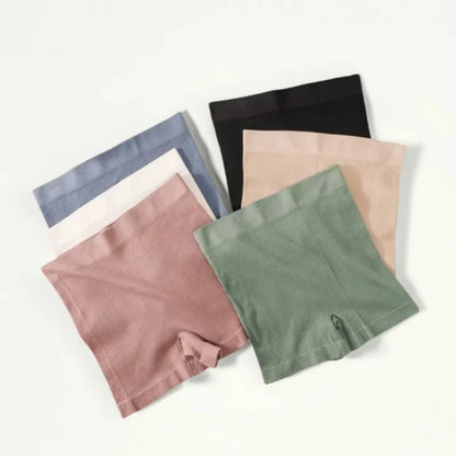 1Pc Women Boyshort Panties Ribbed Seamless Underwear Mide Rise Panties Breathable Safety Short Pants Female Sports Intimates