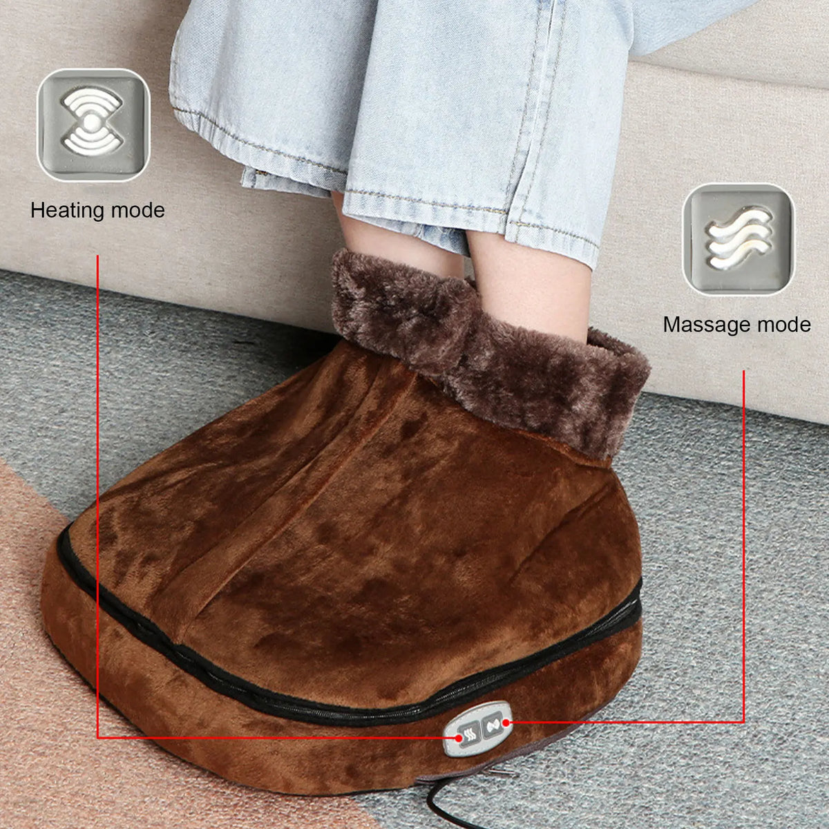 Electric Heated Foot Massager Relieve Fatigue Detachable Heating Massage Feet Warmer Heated Foot Warmer Foot Massager Warmer
