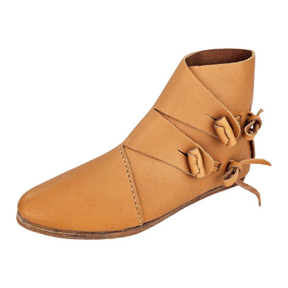 Renaissance Medieval Retro Royal Men's Shoes Medieval Imitation Leather Polish Aristocratic Renaissance Cosplay Bandage Boots
