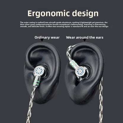 QIGOM S40A Blue Sage HiFi Wired Flat Head Earphones 15.4mm Dynamic Driver Music Monitors Headphones Earbuds with MMCX Cable
