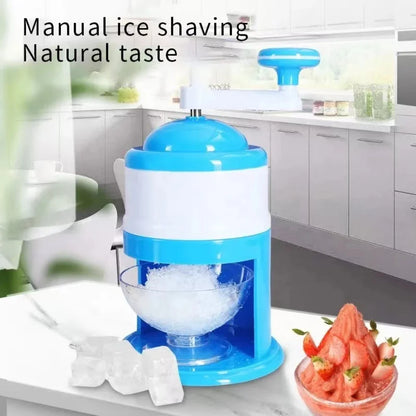 Hand Crank Ice Shaver & Snow Cone Maker | Portable Manual Ice Crusher with Bowl | Home, Outdoor & Camping