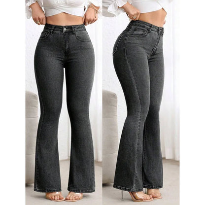 High Waist Flare Jeans Women Stretchy Slim Bootcut Pants Push Up Tummy Control Denim Jeggings Spring Summer