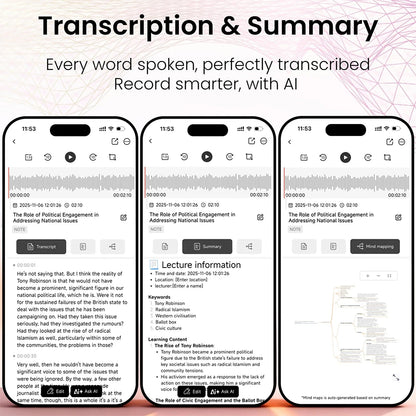 AI Voice Recorder NEWYES Ailog Voice Recorder Device with App Control Transcribe Summarize 64GB Memory Smart Audio Recorder 2026