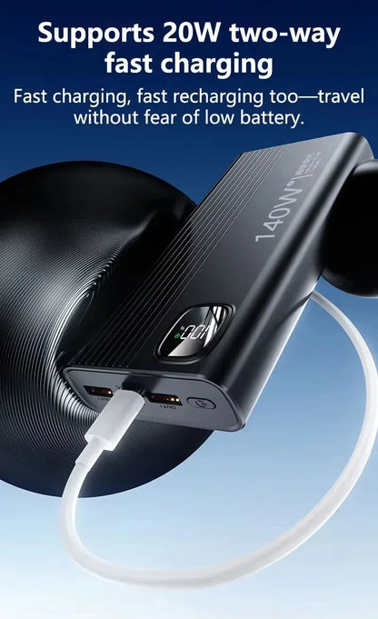 Lenovo 140W Super Rapid Charging 2026New High‑Capacity Portable Battery 500000mAh Powerbank Power Bank For Xiaomi iPhone Phone