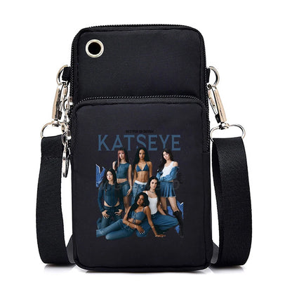 Funny Katseye Hip Hop Small Shoulder Bags Women Men Harajuku Katseye Mini Mobile Phone Bags 2026 New Purses Crossbody Bags Gifts