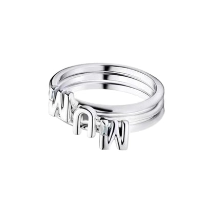 2026 Summer New 925 Silver Ocean Wave Ring Flower Love Women's Ring Fashion DIY Jewelry Gift
