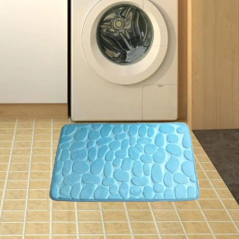 Cobblestone Embossed Bath Mat Non-slip Carpets Water Absorption Washable Bathtub Floor Rug Shower Doormat Bathroom Decor