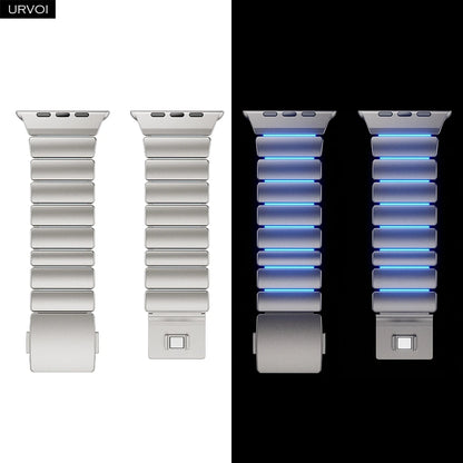 URVOI Stratos Band for Apple Watch Ultra 3 2 Series 11 10 9 8 SE3 Titanium Silicone Strap Magnet Clasp Bracelet DLC Coating 49mm