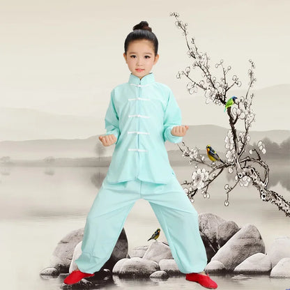 Kids Kung Fu Uniform Men Women Chinese Clothes Children's Sets Performance Boy Set Tai Chi Outfit Girl Wushu Costume Tang Suit