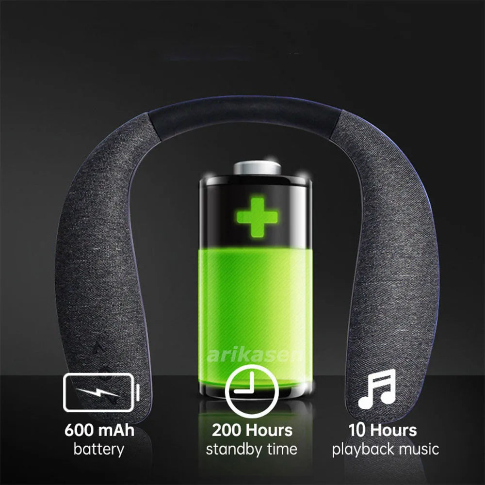 Neckband Bluetooth Speaker, Neck Bluetooth Speaker Wireless, Wearable Bluetooth Speaker System for Gaming Movies Music Ourdoor