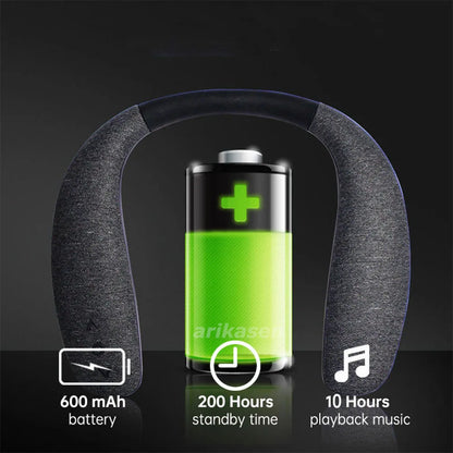 Neckband Bluetooth Speaker, Neck Bluetooth Speaker Wireless, Wearable Bluetooth Speaker System for Gaming Movies Music Ourdoor