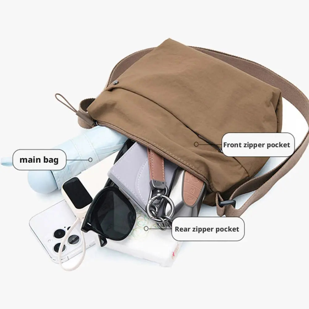 Fashion Waterproof Nylon Crossbody Bag Quick-dry Portable Large Capacity Lightweight Casual Shoulder Bag Versatile Phone Bag