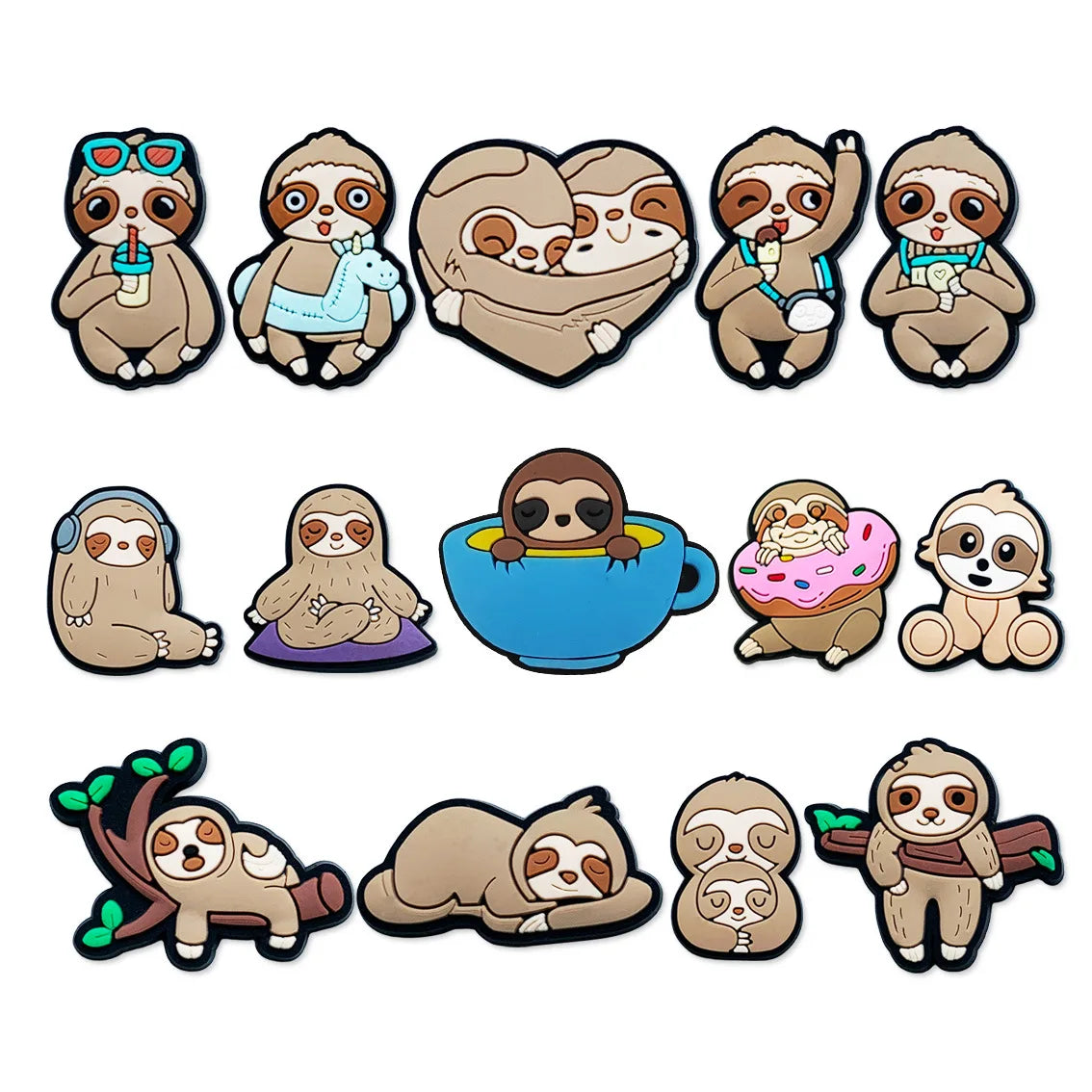 14-100pcs Lazy Tree Sloth Shoe Charms For Sandals,Shoe Decoration Accessories Shoe Pins Great Gift For Men Wom