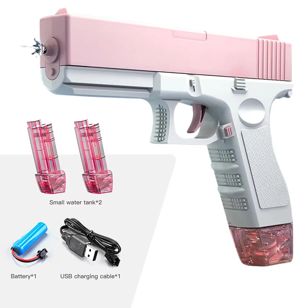Unilabo M416 Electric Water Gun - Battery Powered With External Water Bottle Attachment - Perfect For Kids & Adults Outdoor Fun