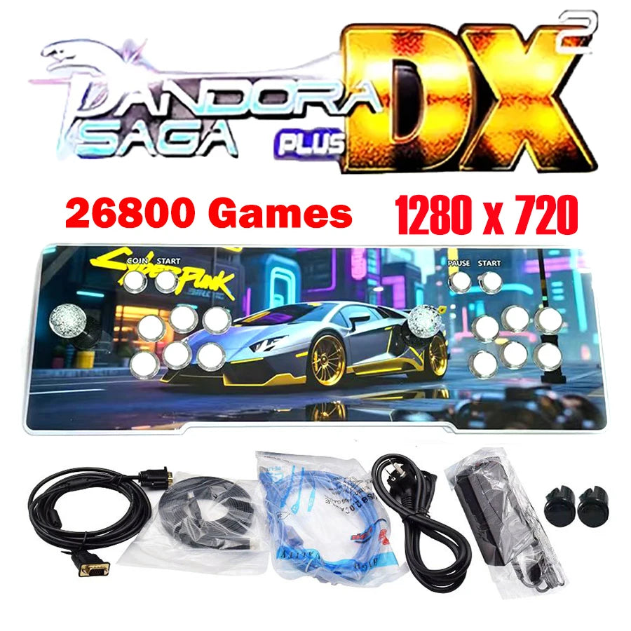 26800 Pandora Saga Dx2 Box Arcade Console 2025 Multiplayer Joystick 720P HD Output TV Games Suitable for Family Entertainment