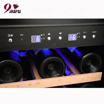 Top Rated Upright Compressor Wine Cooler 31 Bottles Beverage Fridge with CE for Europe Home Bar Kitchen Office Apartment