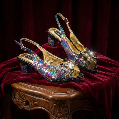 2026 New Elegant Italian Design Women's Black Heels with Rhinestones and Metal Decoration Shoes and Matching Bag Set for Party
