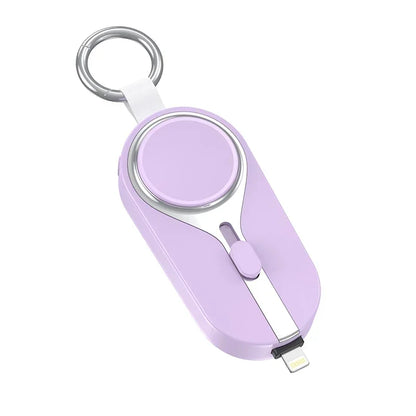 Mini Emergency Keychain Power Bank 2-in-1 Wireless Charging Watch Mobile Power Supply for Apple Watch and iPhone Xiaomi Samsung