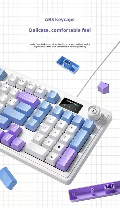 Wired Mechanical Feel Keyboard Mouse Set RGB Glow Low Noise Ultra Thin Gaming Combo Fashion High Value Computer Office Kit