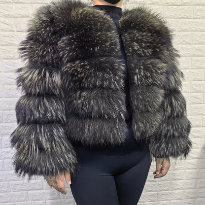 2023 Natural Real Fox Fur Coat Women Winter Warm Luxury Fur Jacket Detachable Long Sleeves Female Vest Furry Coats Outerwear